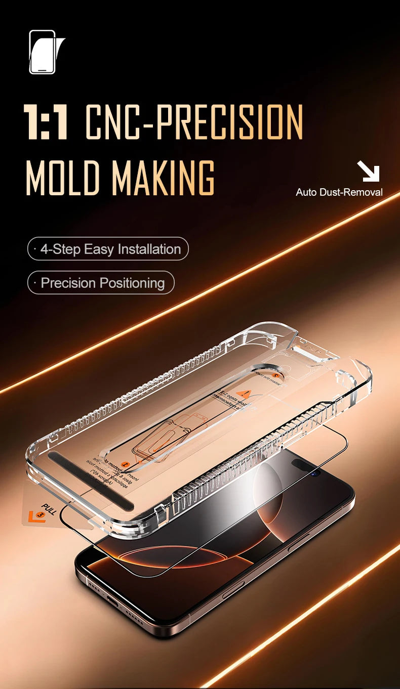HD Tempered Glass For iPhone 17 Air Pro Max, Dust Free Easy Installation Screen Protector, Bubble Free, Easy Installation