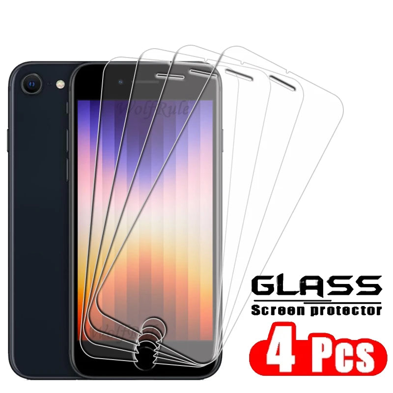 4-Pack Tempered Glass Screen Protector for iPhone SE (2020/2022) — 7/8 Plus,