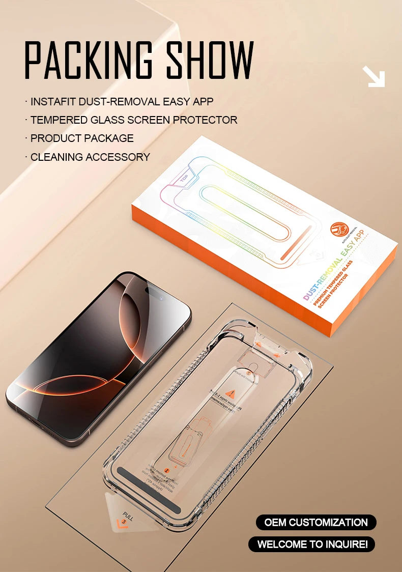 HD Tempered Glass For iPhone 17 Air Pro Max, Dust Free Easy Installation Screen Protector, Bubble Free, Easy Installation