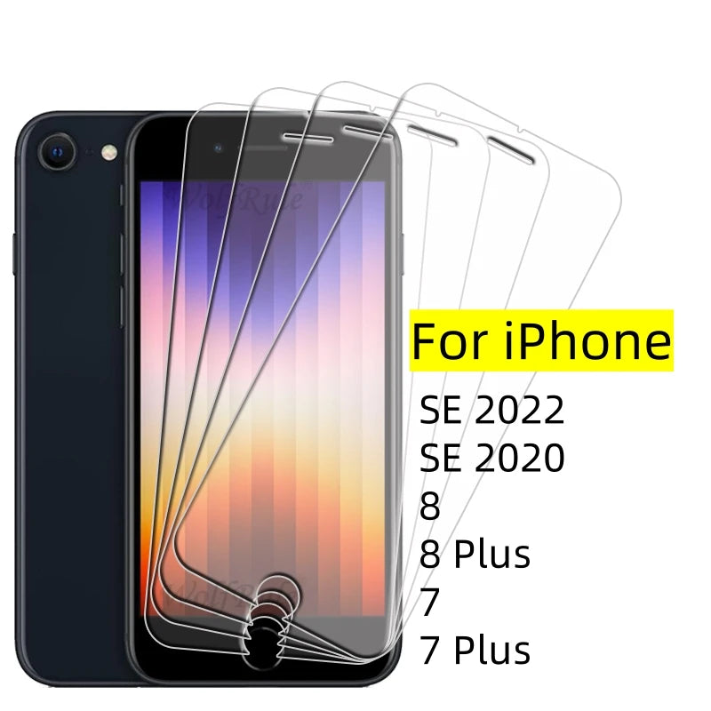 4-Pack Tempered Glass Screen Protector for iPhone SE (2020/2022) — 7/8 Plus,