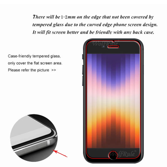 4-Pack Tempered Glass Screen Protector for iPhone SE 7/8 Plus,