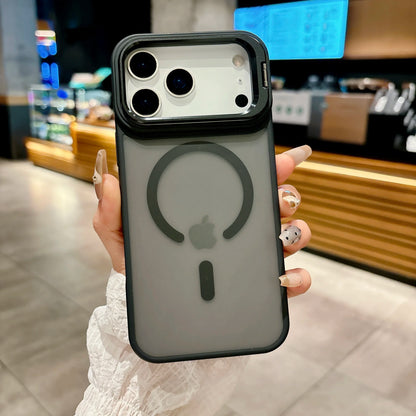 New Frosted Matte Translucent Magnetic Case For iPhone 17 17Pro 17Air 17 Pro Max Metal Bracket For Magsafe Wireless Charge Cover