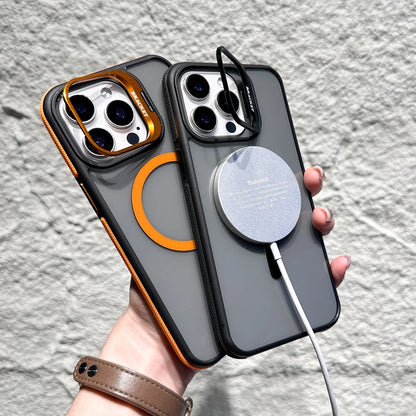 Magnetic Luxury Matte Armor Case with Stand for iPhone 11–16 Pro/Max
