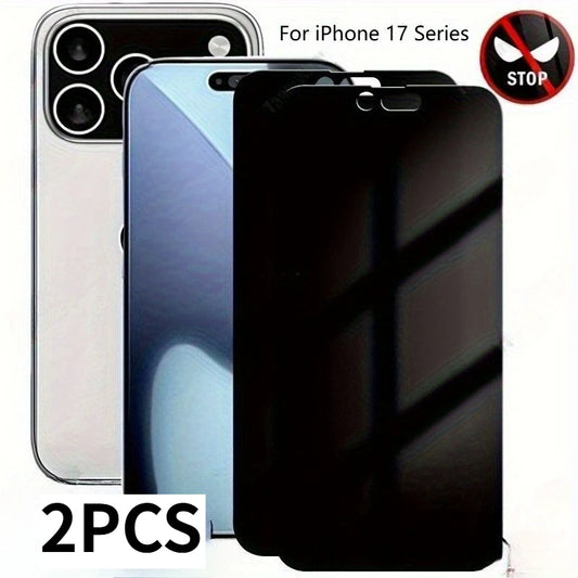 2 Pack Privacy Tempered Glass for iPhone 11 to 17 Pro Max