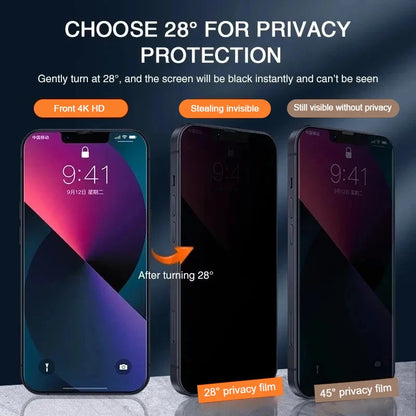 Privacy Screen Protector Anti-Spy (1–2 Pack) — Full Cover for iPhone 11–16 Pro/Max