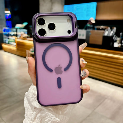 New Frosted Matte Translucent Magnetic Case For iPhone 17 17Pro 17Air 17 Pro Max Metal Bracket For Magsafe Wireless Charge Cover