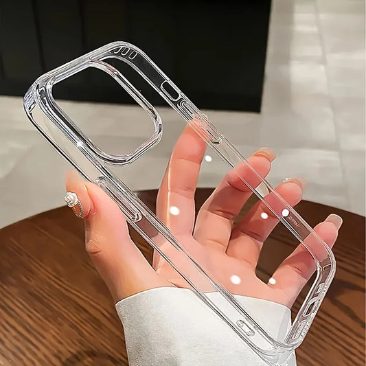 Thin Clear Acrylic Case with Shockproof Back Cover for iPhone 11–17 Pro Max