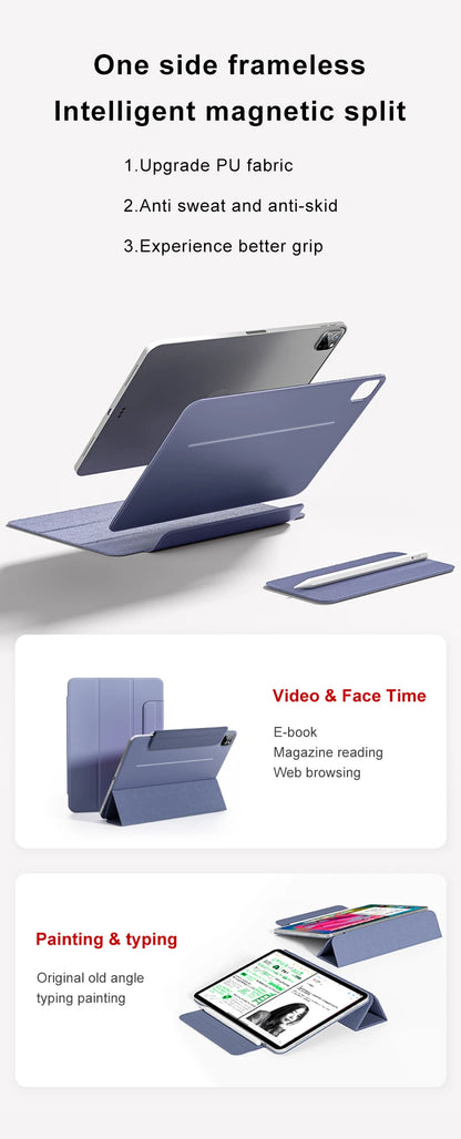 Smart Folio for iPad 10th Generation Case A16 M2 M3 Air 11 iPad Air 5 Case M4 Pro 13 12.9 11 6th 4th Funda magnetically capa