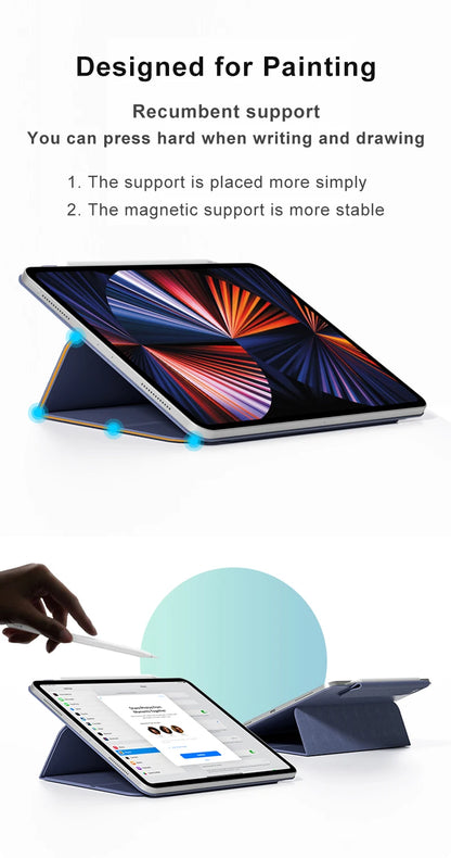 Smart Folio for iPad 10th Generation Case A16 M2 M3 Air 11 iPad Air 5 Case M4 Pro 13 12.9 11 6th 4th Funda magnetically capa