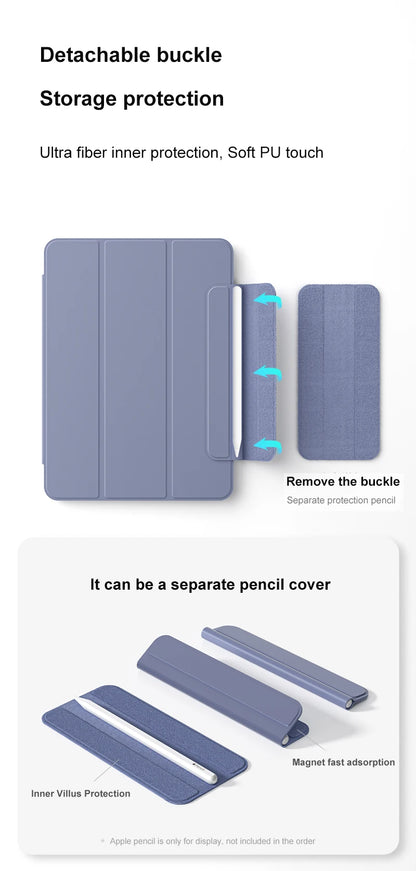 Smart Folio for iPad 10th Generation Case A16 M2 M3 Air 11 iPad Air 5 Case M4 Pro 13 12.9 11 6th 4th Funda magnetically capa