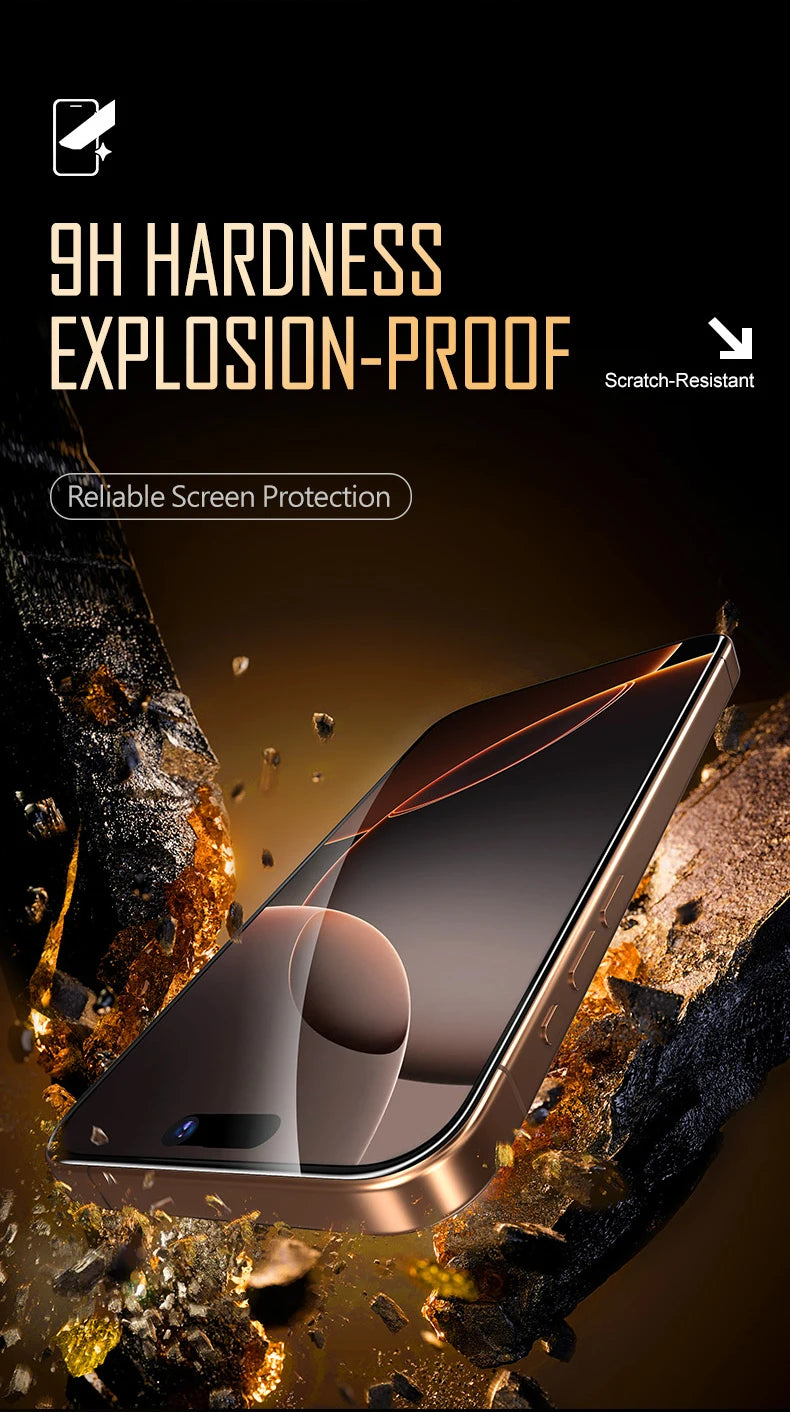 HD Tempered Glass For iPhone 17 Air Pro Max, Dust Free Easy Installation Screen Protector, Bubble Free, Easy Installation