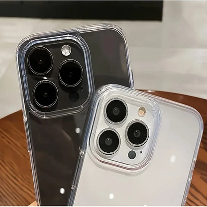 Thin Clear Acrylic Case with Shockproof Back Cover for iPhone 11–17 Pro Max