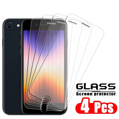 4-Pack Tempered Glass Screen Protector for iPhone SE (2020/2022) — 7/8 Plus,