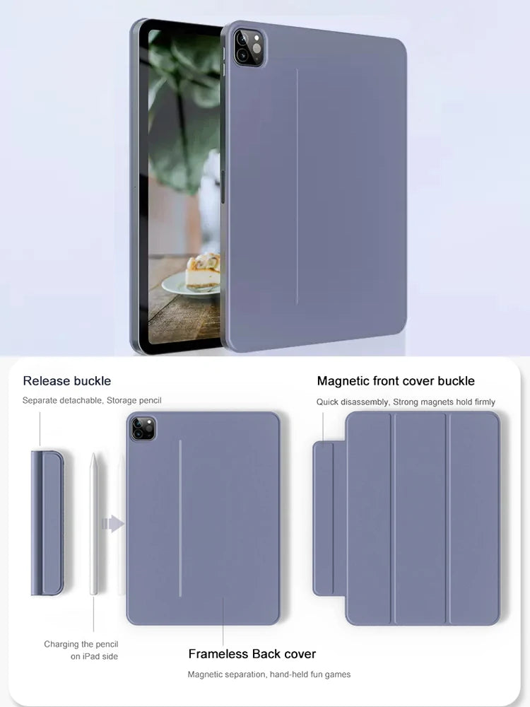 Smart Folio for iPad 10th Generation Case A16 M2 M3 Air 11 iPad Air 5 Case M4 Pro 13 12.9 11 6th 4th Funda magnetically capa