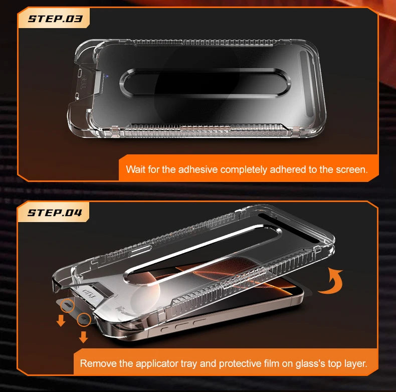 HD Tempered Glass For iPhone 17 Air Pro Max, Dust Free Easy Installation Screen Protector, Bubble Free, Easy Installation