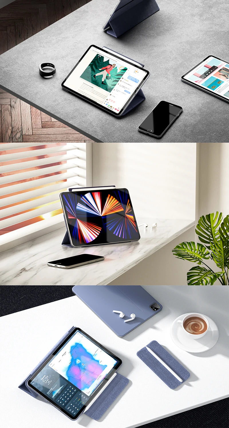 Smart Folio for iPad 10th Generation Case A16 M2 M3 Air 11 iPad Air 5 Case M4 Pro 13 12.9 11 6th 4th Funda magnetically capa