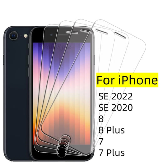 4-Pack Tempered Glass Screen Protector for iPhone SE (2020/2022) — 7/8 Plus,
