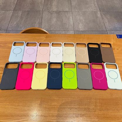 For Magsafe Magnetic Wireless Charging Luxury Solid Color Liquid Silicone Phone Case For iPhone 17 Pro Max Air Bumper Back Cover