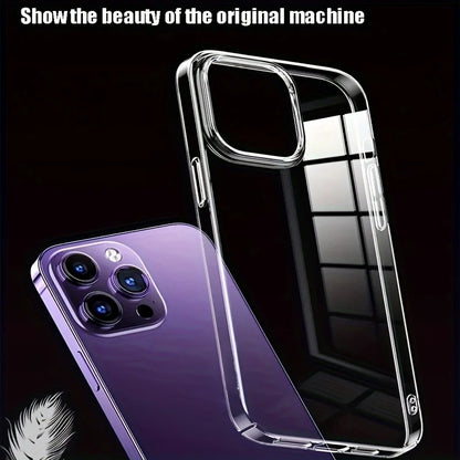 Thin Clear Acrylic Case with Shockproof Back Cover for iPhone 11–17 Pro Max