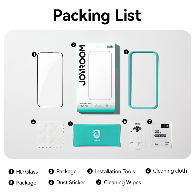 Joyroom Full-Screen HD Tempered Glass Protector for iPhone 11–16 Pro Max