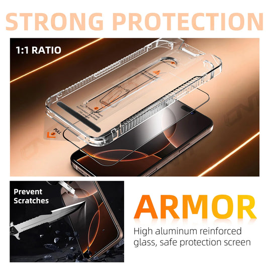 HD Tempered Glass For iPhone 17 Air Pro Max, Dust Free Easy Installation Screen Protector, Bubble Free, Easy Installation