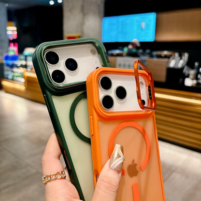 New Frosted Matte Translucent Magnetic Case For iPhone 17 17Pro 17Air 17 Pro Max Metal Bracket For Magsafe Wireless Charge Cover