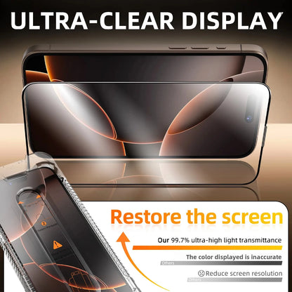 HD Tempered Glass For iPhone 17 Air Pro Max, Dust Free Easy Installation Screen Protector, Bubble Free, Easy Installation