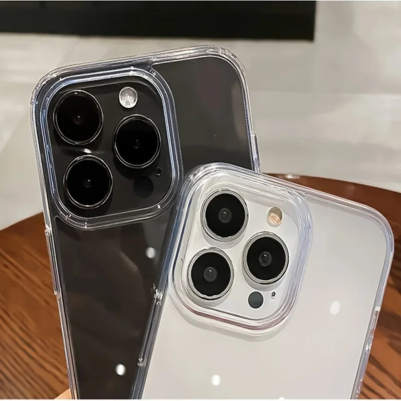 Thin Clear Acrylic Case with Shockproof Back Cover for iPhone 11–17 Pro Max