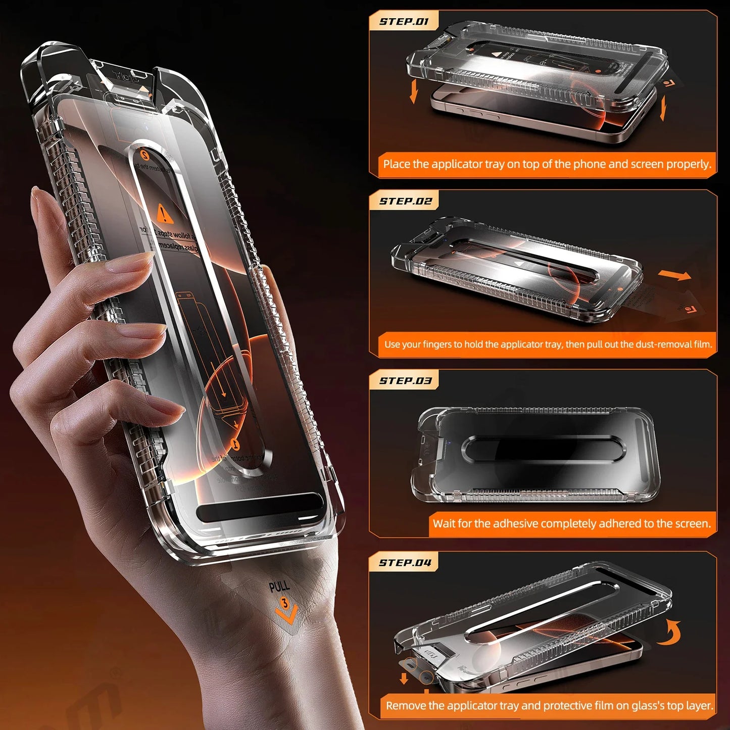 HD Tempered Glass For iPhone 17 Air Pro Max, Dust Free Easy Installation Screen Protector, Bubble Free, Easy Installation